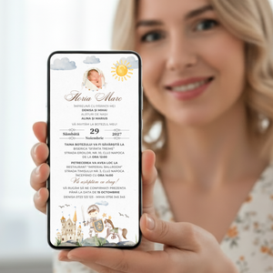 Invitatie Botez Micutul Cavaler, Format Digital