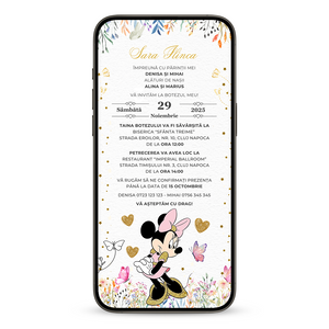 Invitatie Botez Minnie, Format Digital