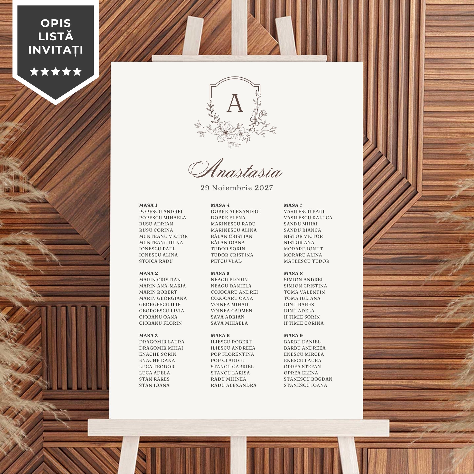 Invitatie Botez Monogram, Format Digital-BalloonEvents.ro