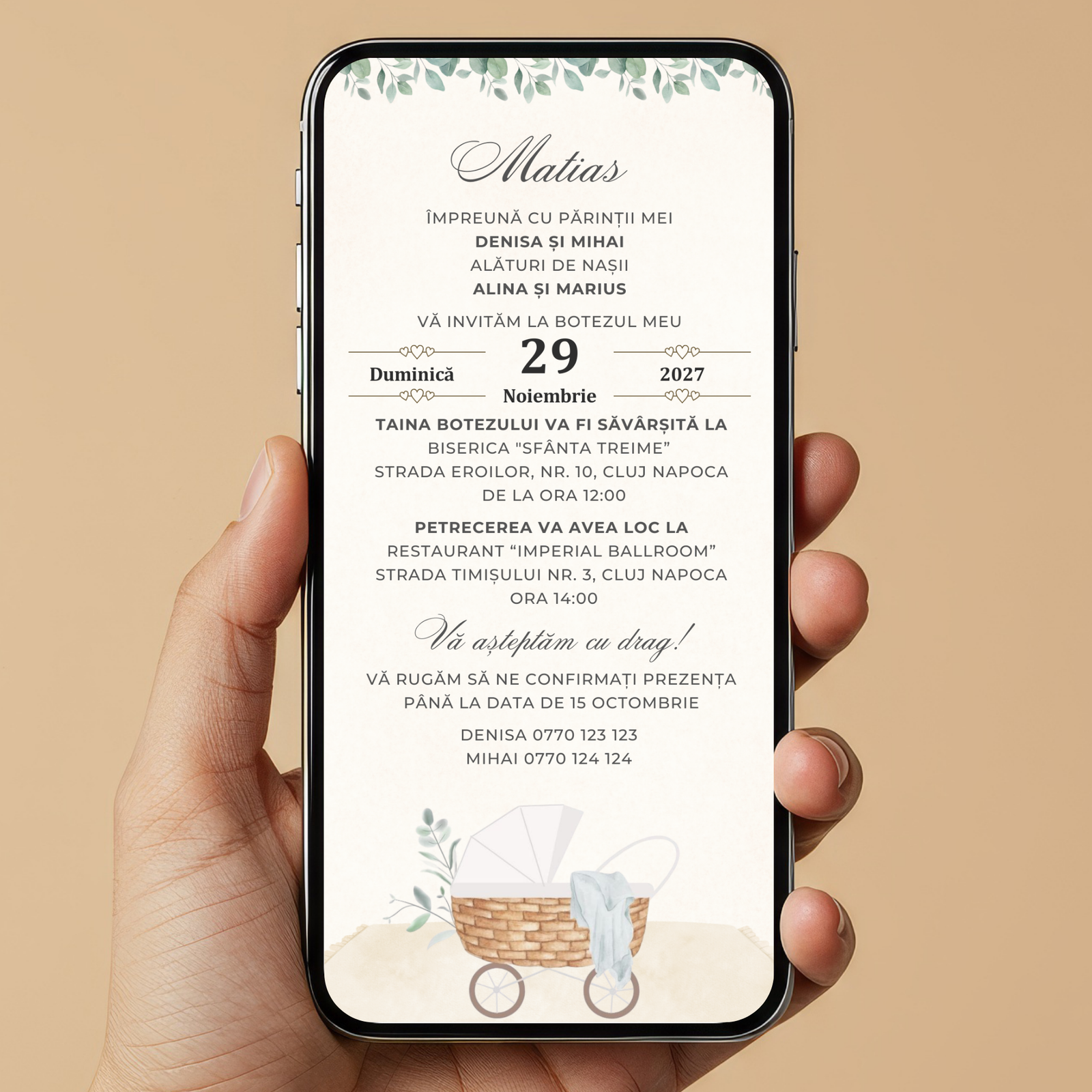 Invitatie Botez My Baby Boy, Format Digital-BalloonEvents.ro