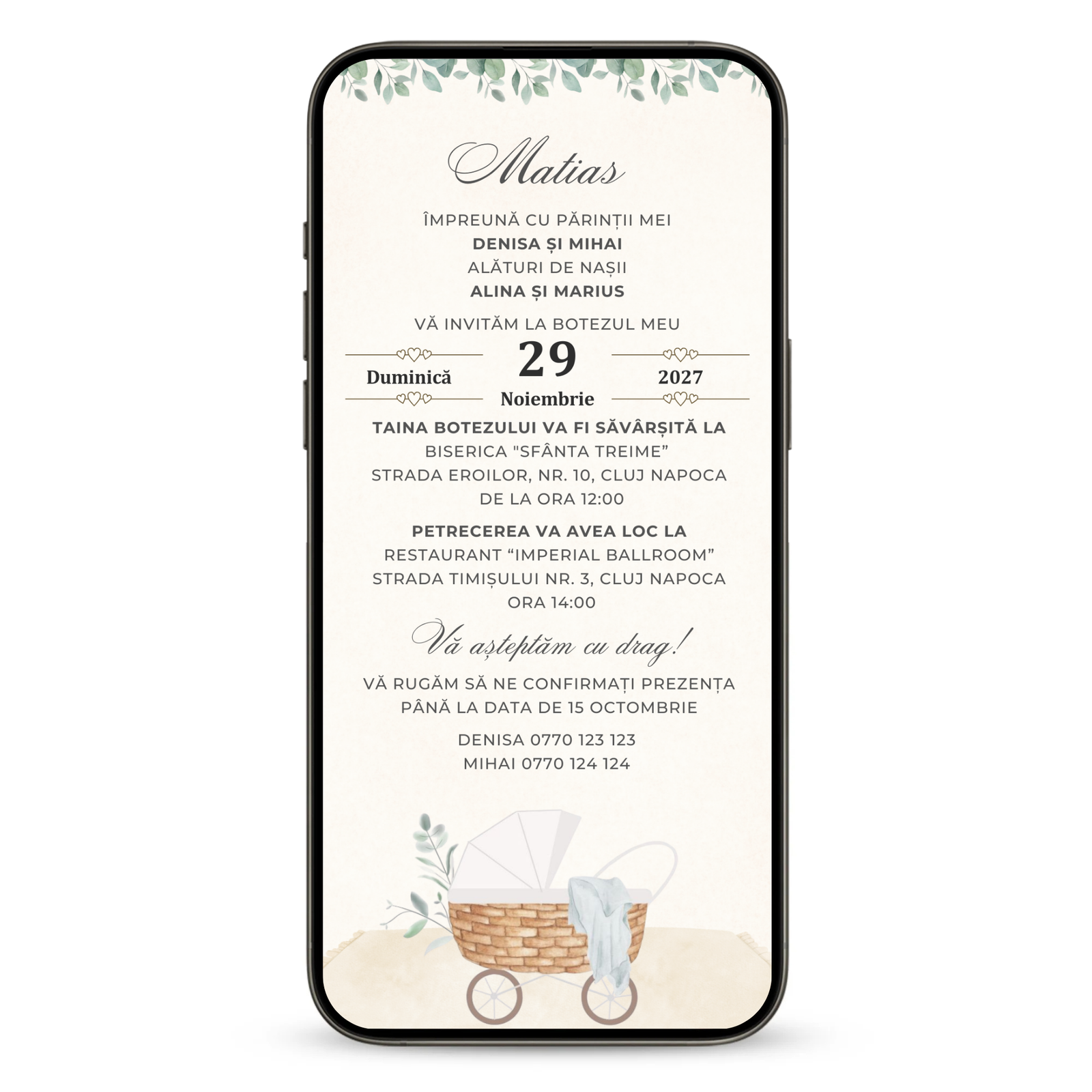 Invitatie Botez My Baby Boy, Format Digital-BalloonEvents.ro