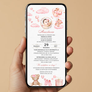 Invitatie Botez My Baby Girl, Format Digital