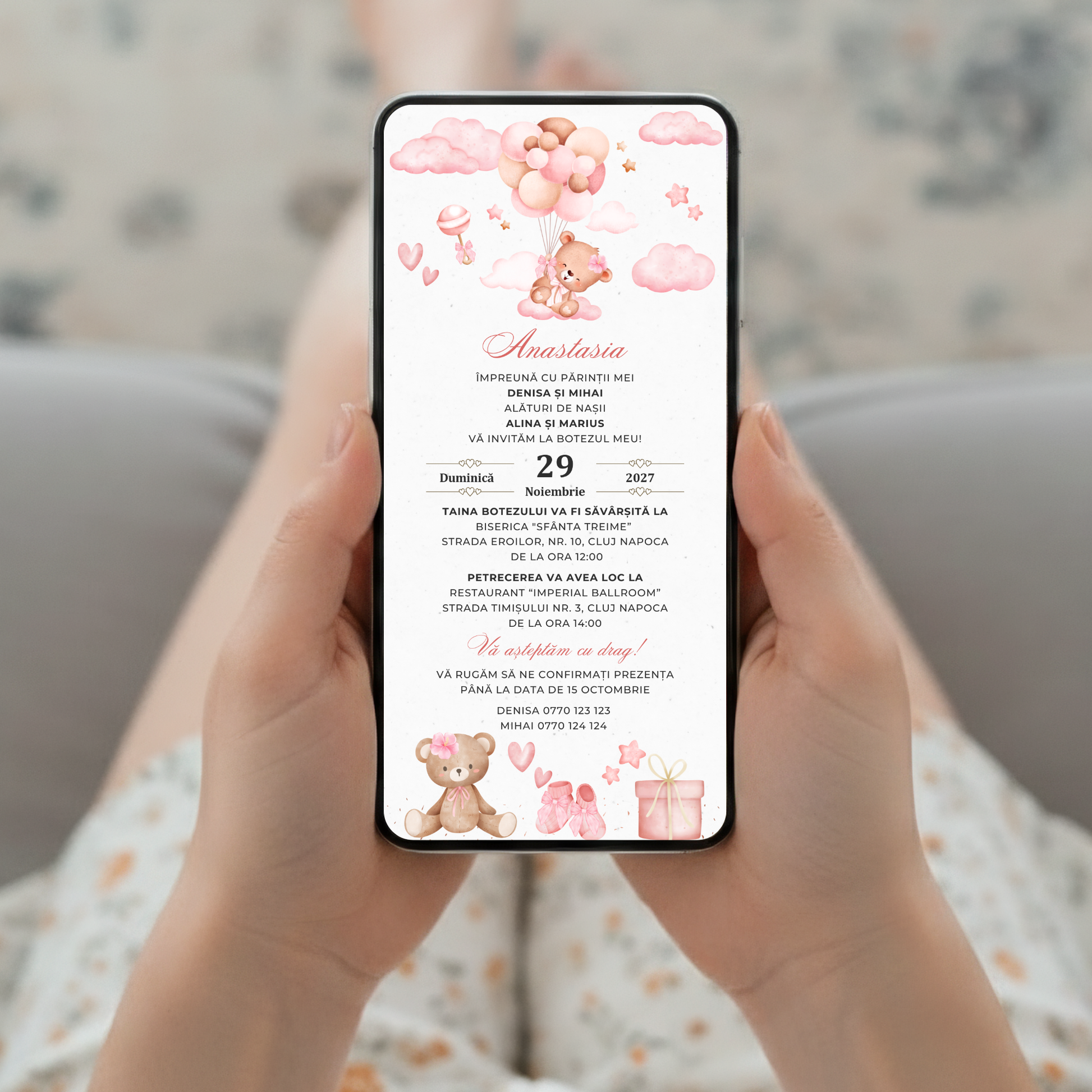 Invitatie Botez My Baby Girl, Format Digital-BalloonEvents.ro