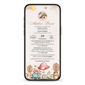 Invitatie Botez My Forest, Format Digital-BalloonEvents.ro