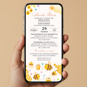 Invitatie Botez My Honey, Format Digital-BalloonEvents.ro
