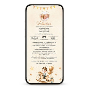 Invitatie Botez My Prince, Format Digital-BalloonEvents.ro