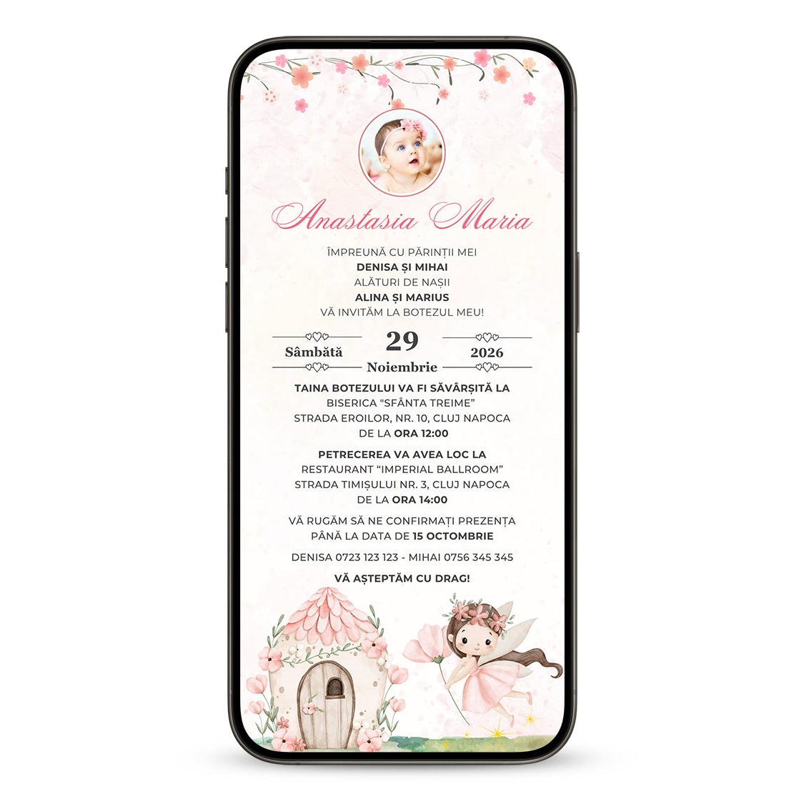 Invitatie Botez My Sweety, Format Digital-BalloonEvents.ro