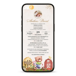 Invitatie Botez Oh Happy Day, Format Digital-BalloonEvents.ro