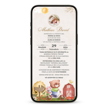 Invitatie Botez Oh Happy Day, Format Digital-BalloonEvents.ro