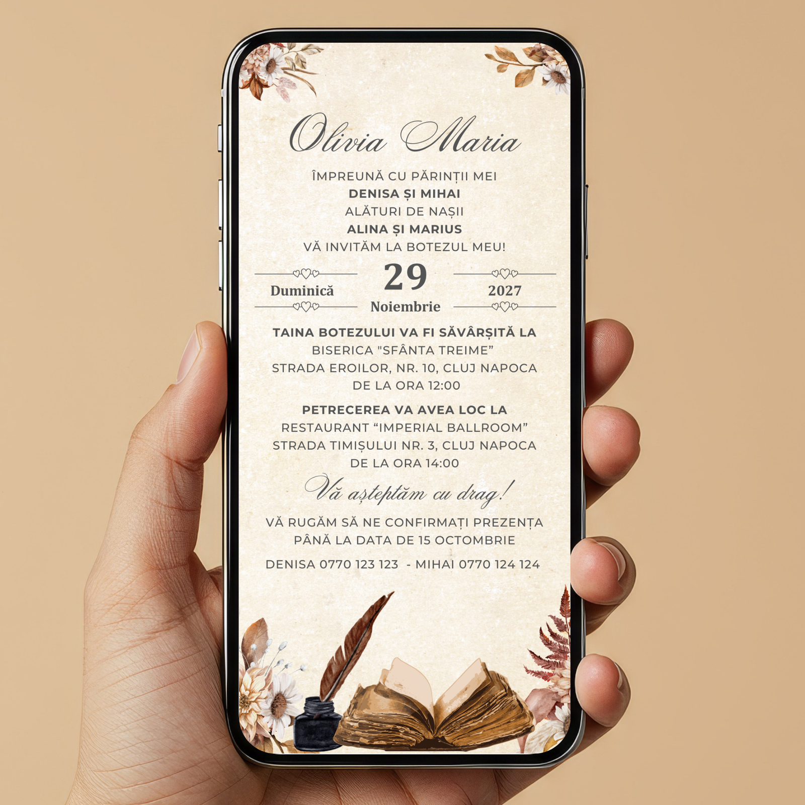 Invitatie Botez Oldie & Goodie, Format Digital-BalloonEvents.ro