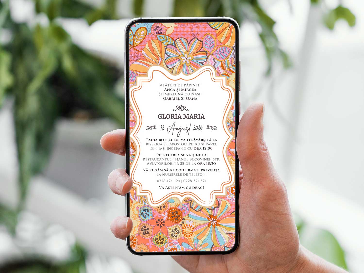 Invitatie Botez Oriental, Format Digital