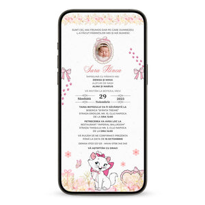 Invitatie Botez Pisica Aristocrata, Format Digital-BalloonEvents.ro