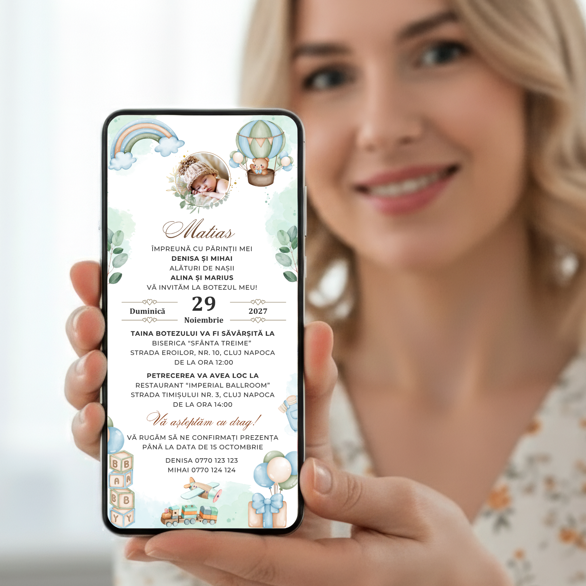 Invitatie Botez Play, Format Digital-BalloonEvents.ro