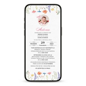 Invitatie Botez Primavara, Format Digital-BalloonEvents.ro