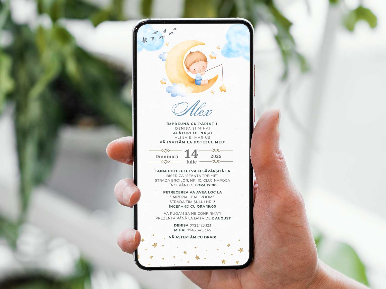 Invitatie Botez Printisorul Familiei, Format Digital