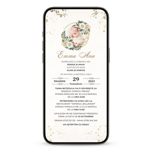 Invitatie Botez Retro, Format Digital-BalloonEvents.ro