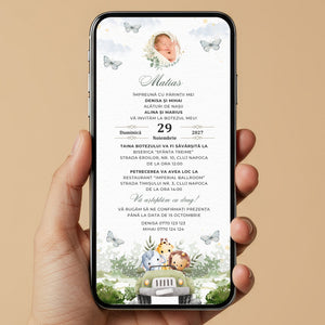 Invitatie Botez Safari, Format Digital
