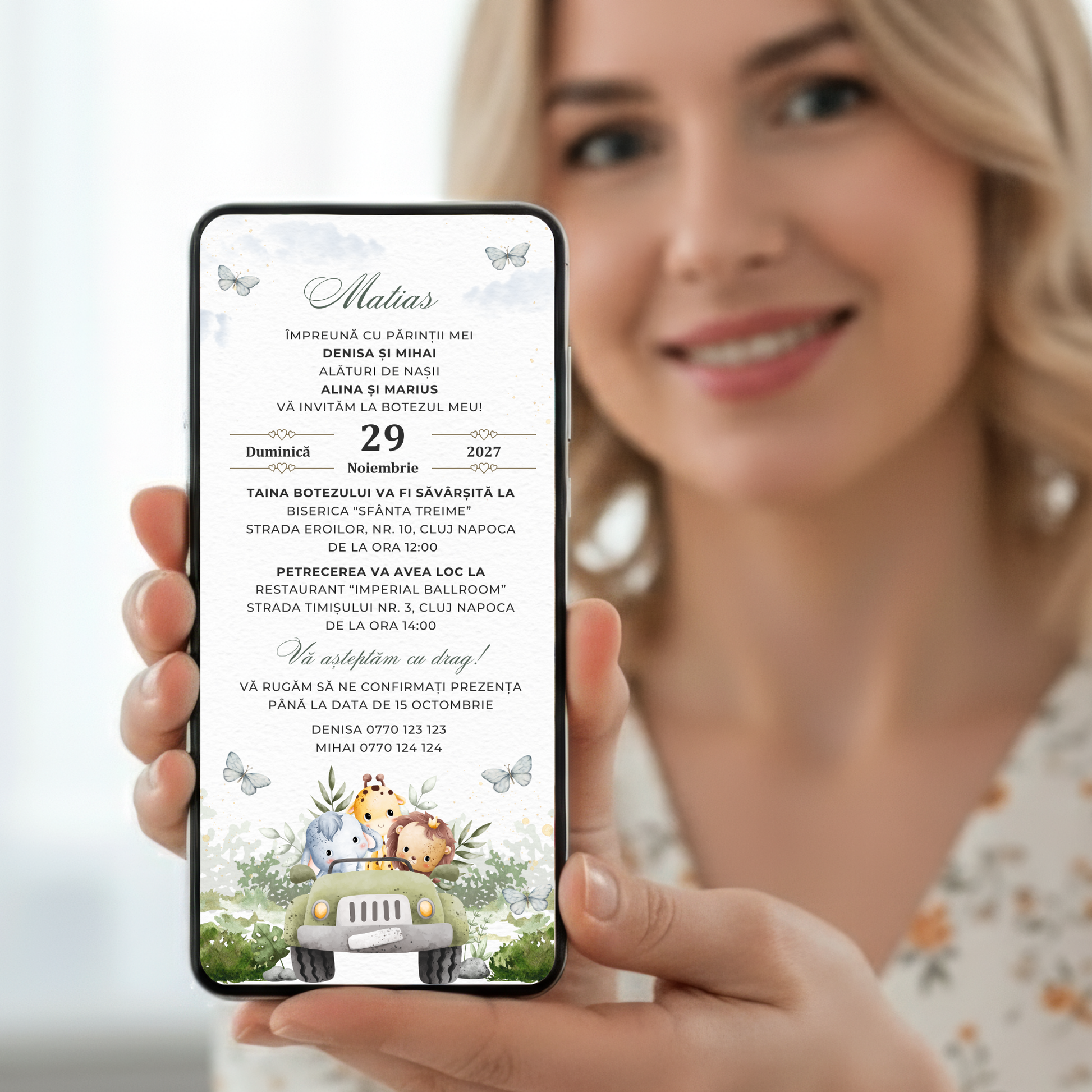 Invitatie Botez Safari, Format Digital-BalloonEvents.ro