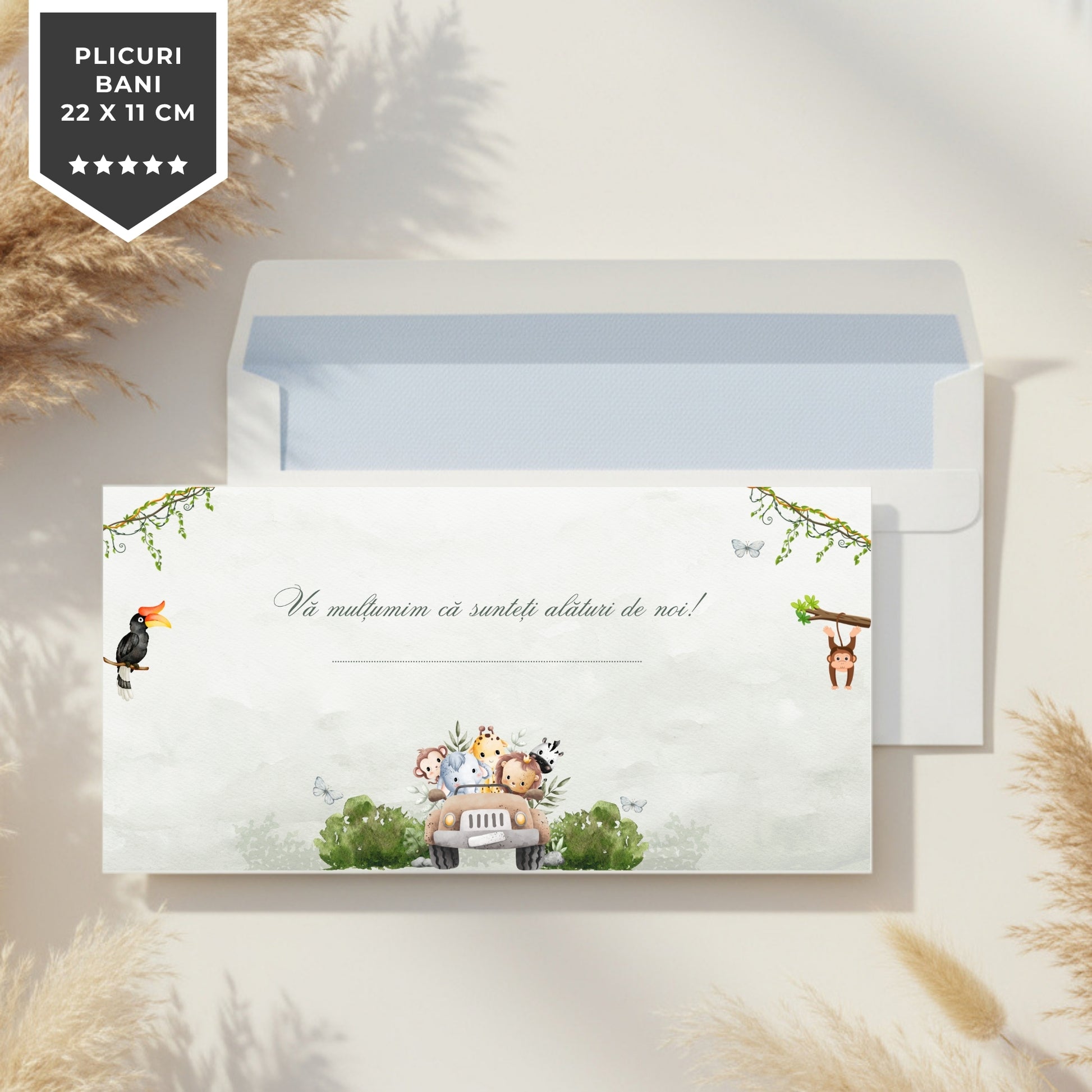 Invitatie Botez Safari Green Edition, Format Digital-BalloonEvents.ro