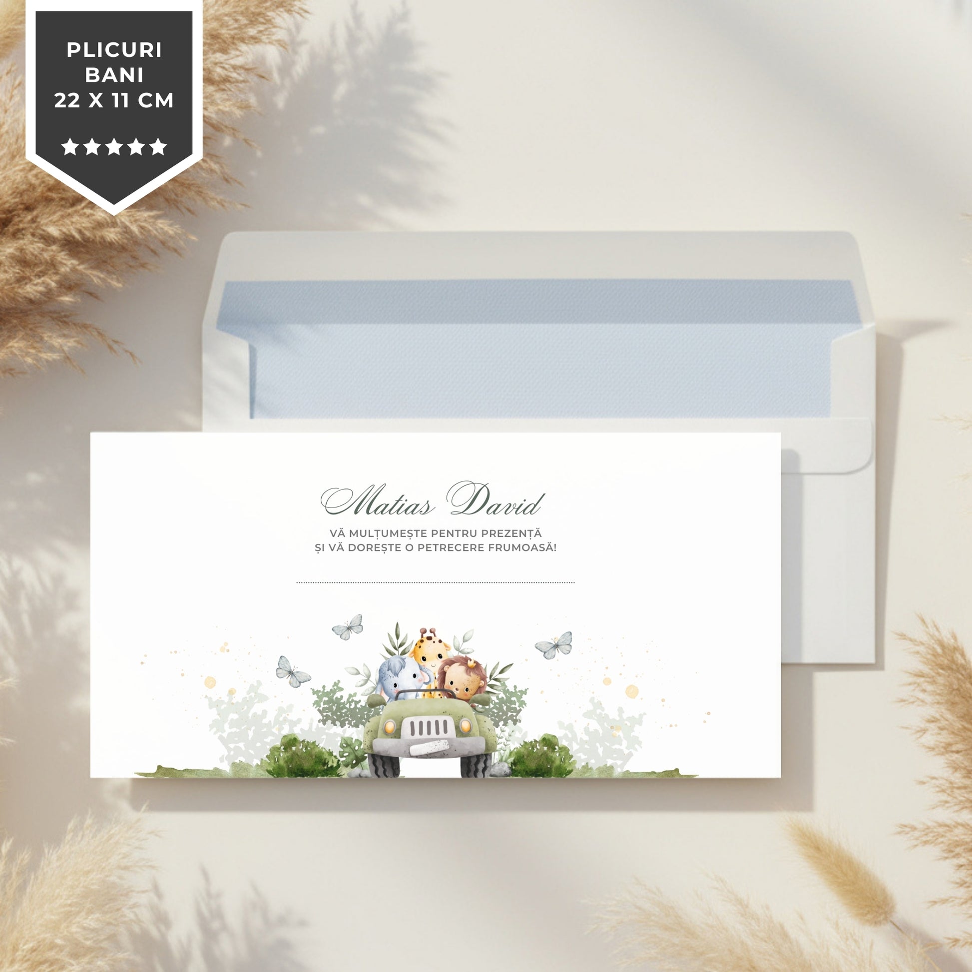 Invitatie Botez, Safari Green Edition, Format Digital-BalloonEvents.ro