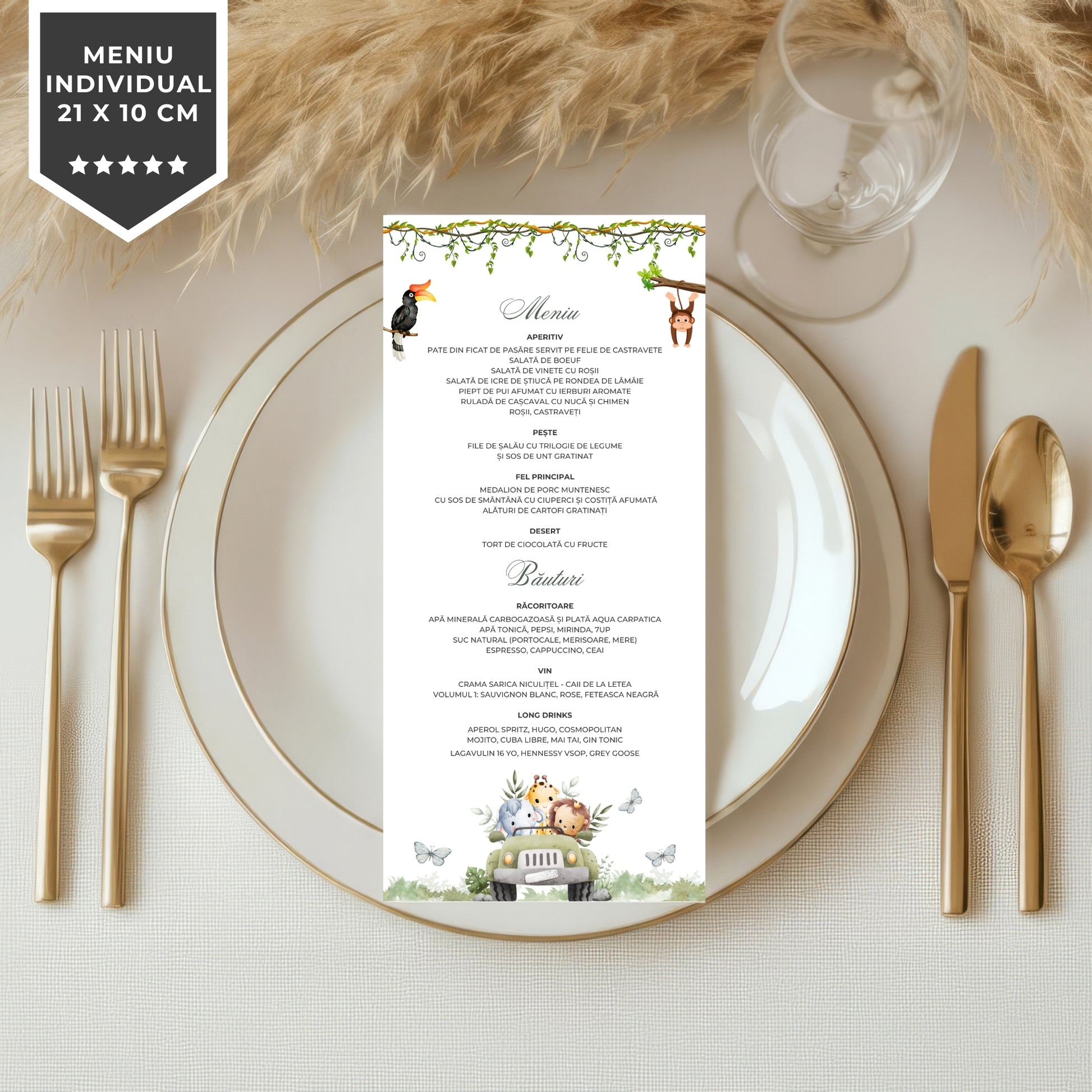 Invitatie Botez, Safari Green Edition, Format Digital-BalloonEvents.ro