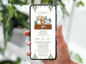 Invitatie Botez Safari Time, Format Digital