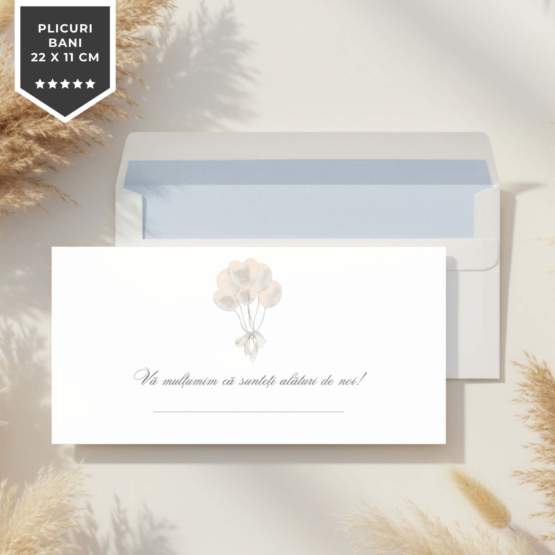 Invitatie Botez Silver Hearts, Format Digital-BalloonEvents.ro