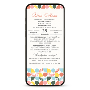 Invitatie Botez Simplicity, Format Digital-BalloonEvents.ro