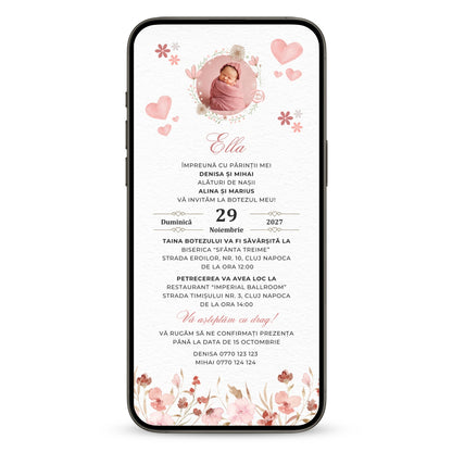 Invitatie Botez Special Baby, Format Digital-BalloonEvents.ro
