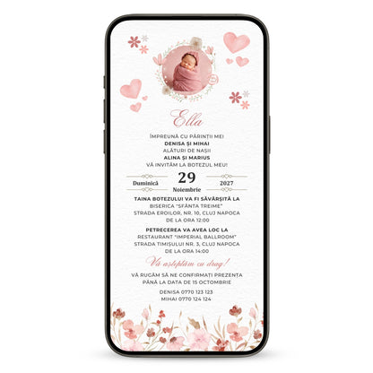 Invitatie Botez Special Baby, Format Digital-BalloonEvents.ro
