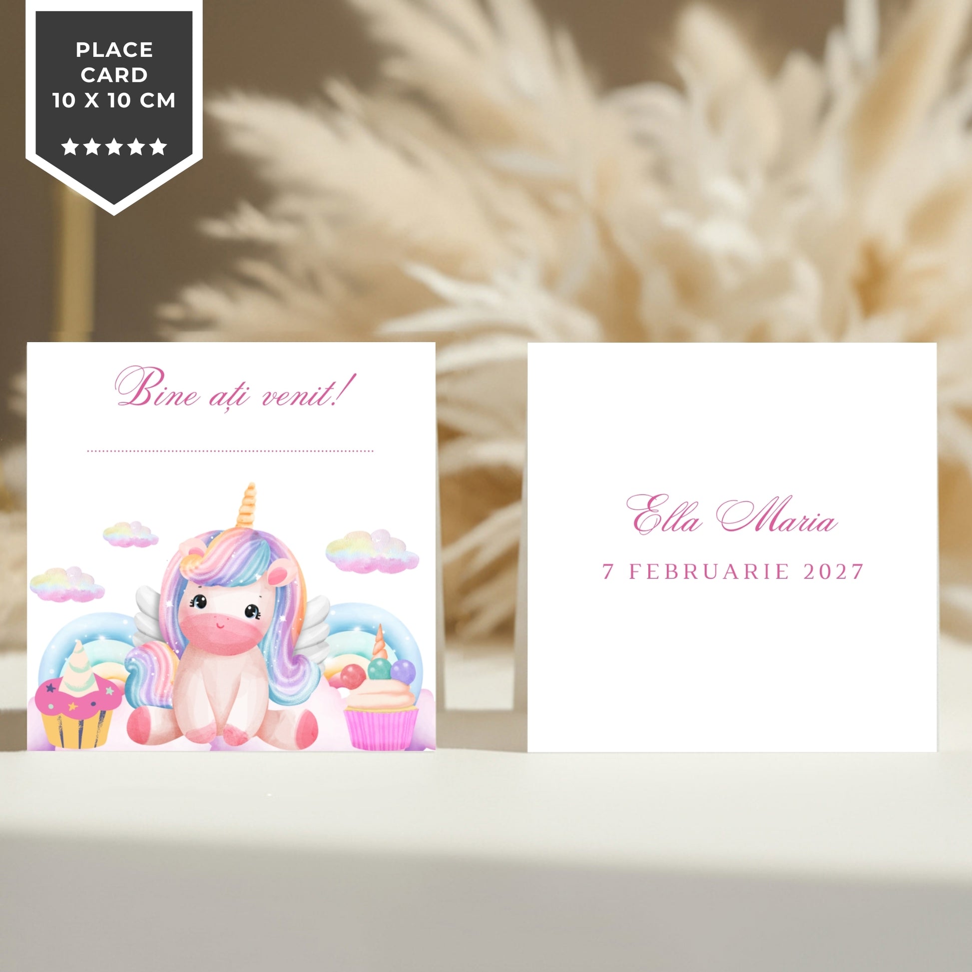 Invitatie Botez Special Unicorn, Format Digital-BalloonEvents.ro