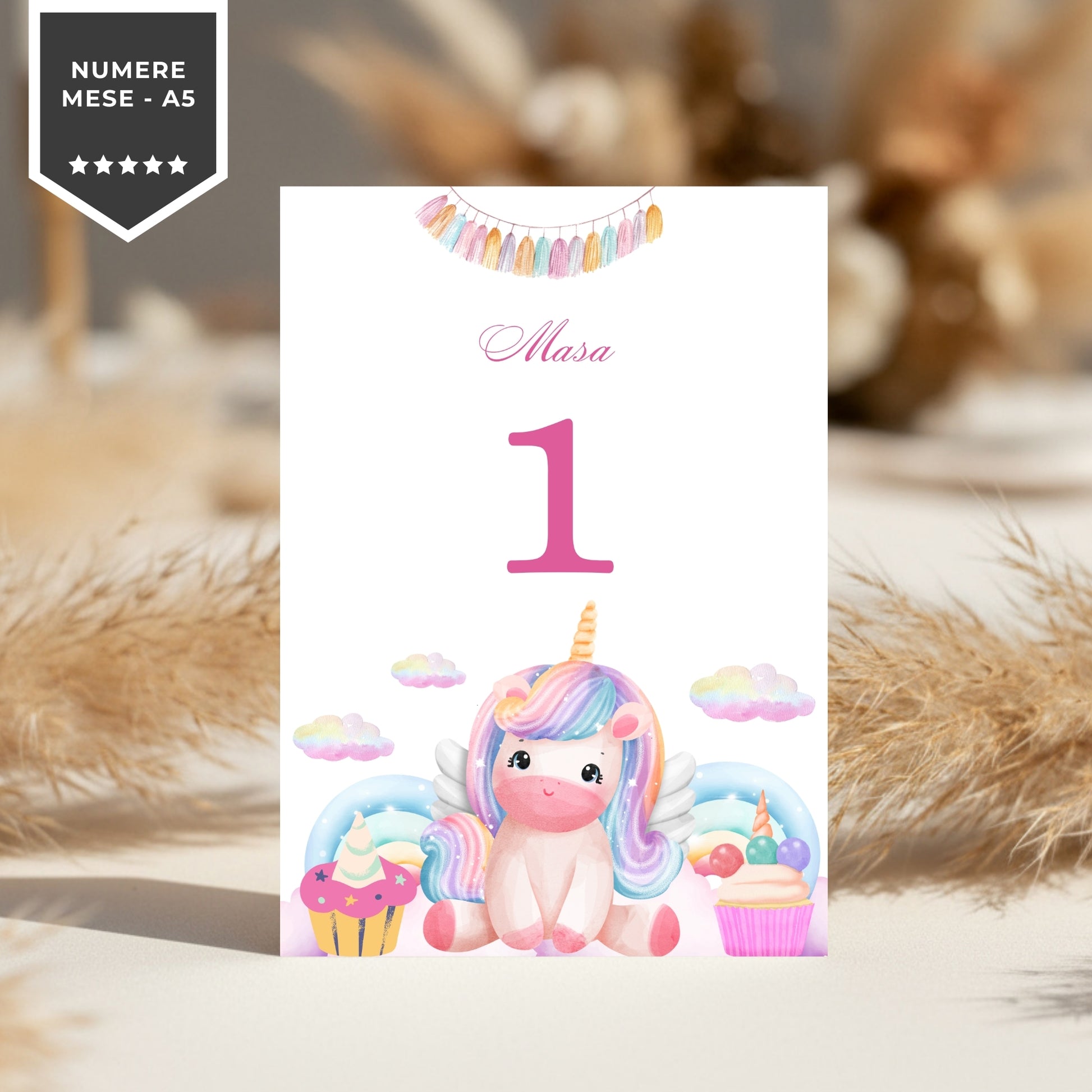 Invitatie Botez Special Unicorn, Format Digital-BalloonEvents.ro