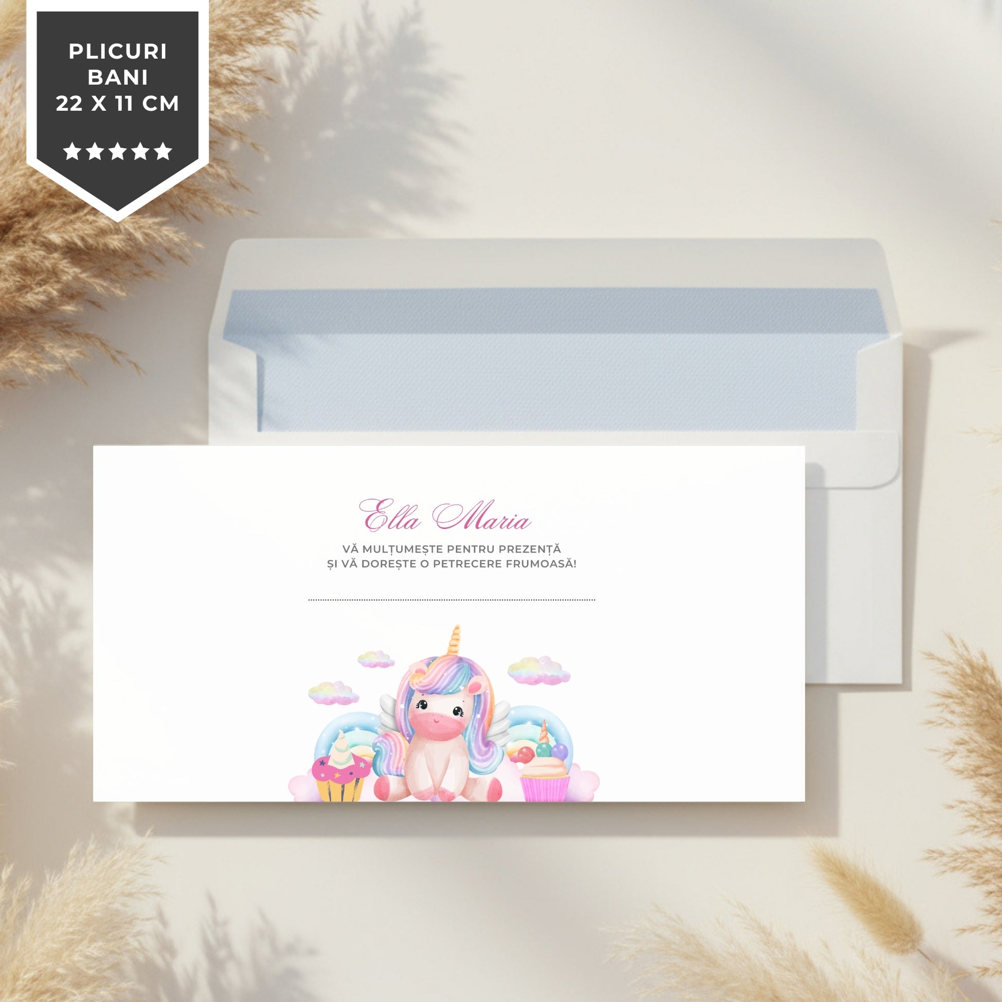 Invitatie Botez Special Unicorn, Format Digital-BalloonEvents.ro