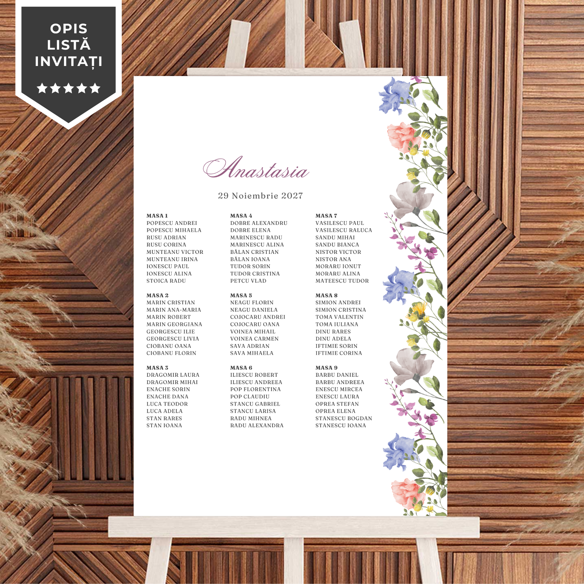 Invitatie Botez Spring Flowers, Format Digital-BalloonEvents.ro