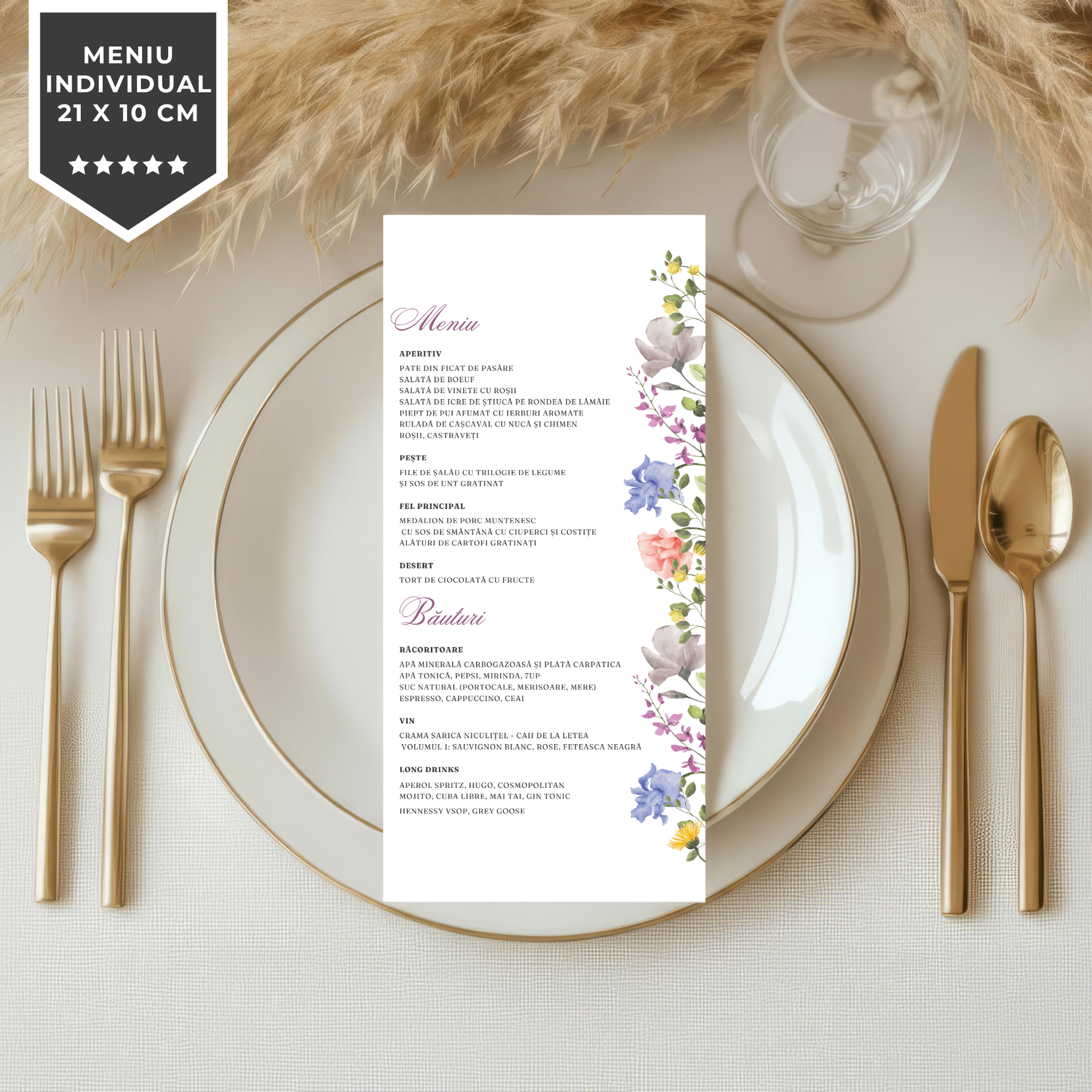 Invitatie Botez Spring Flowers, Format Digital-BalloonEvents.ro