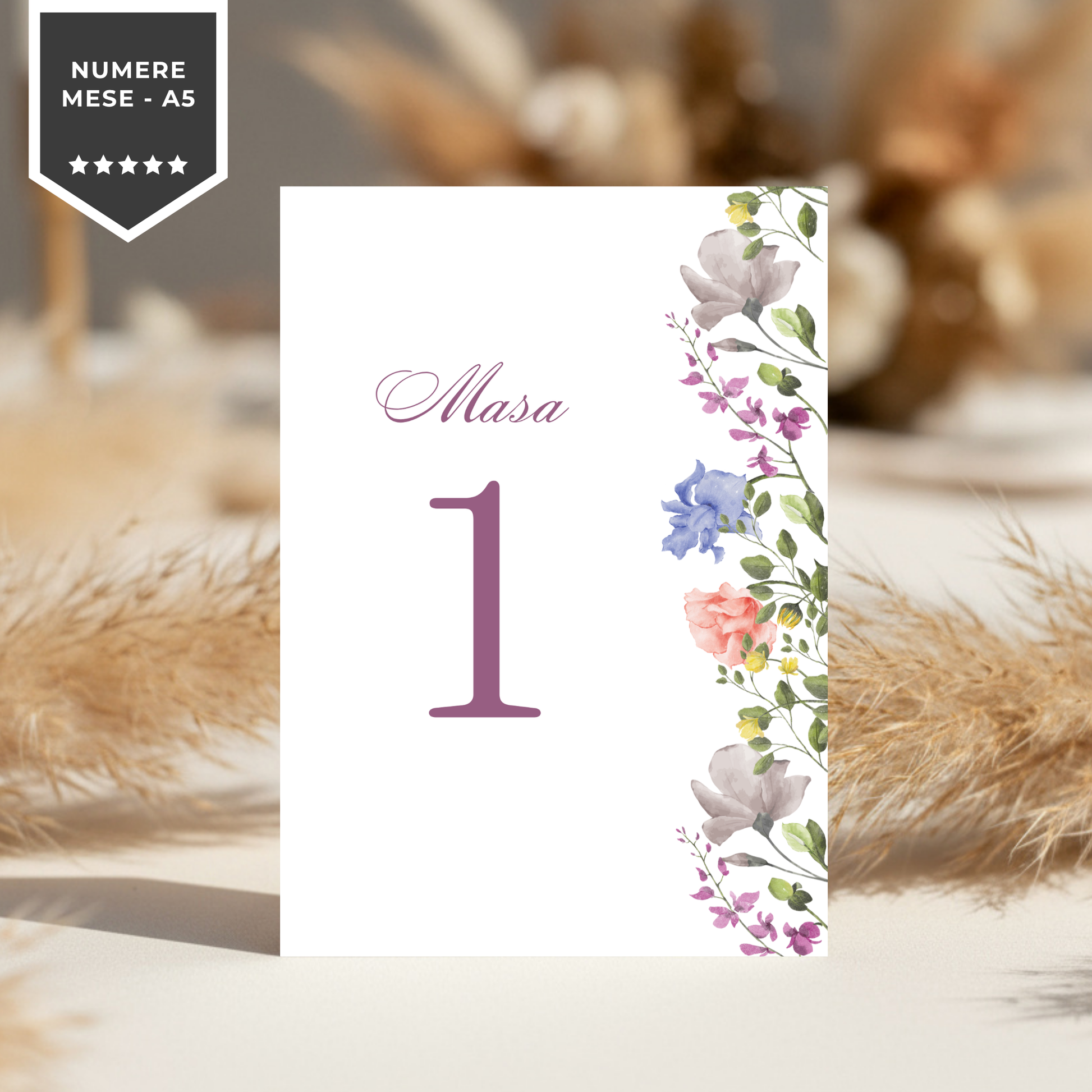 Invitatie Botez Spring Flowers, Format Digital-BalloonEvents.ro