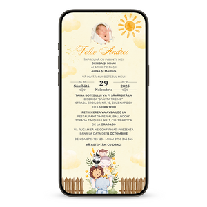 Invitatie Botez Summer Safari, Format Digital-BalloonEvents.ro