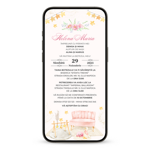 Invitatie Botez Sunshine, Format Digital
