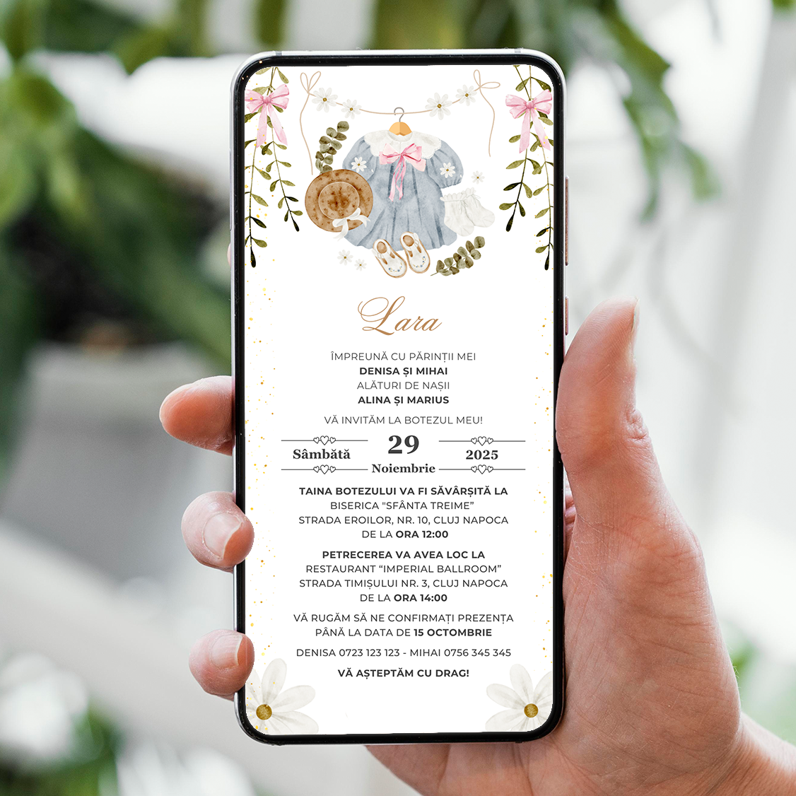 Invitatie Botez Sweet Baby Girl, Format Digital-BalloonEvents.ro