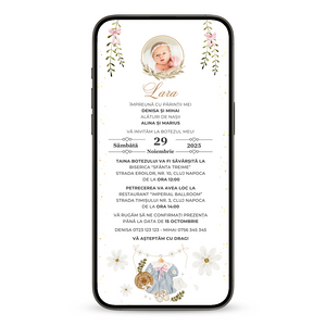 Invitatie Botez Sweet Baby Girl, Format Digital-BalloonEvents.ro