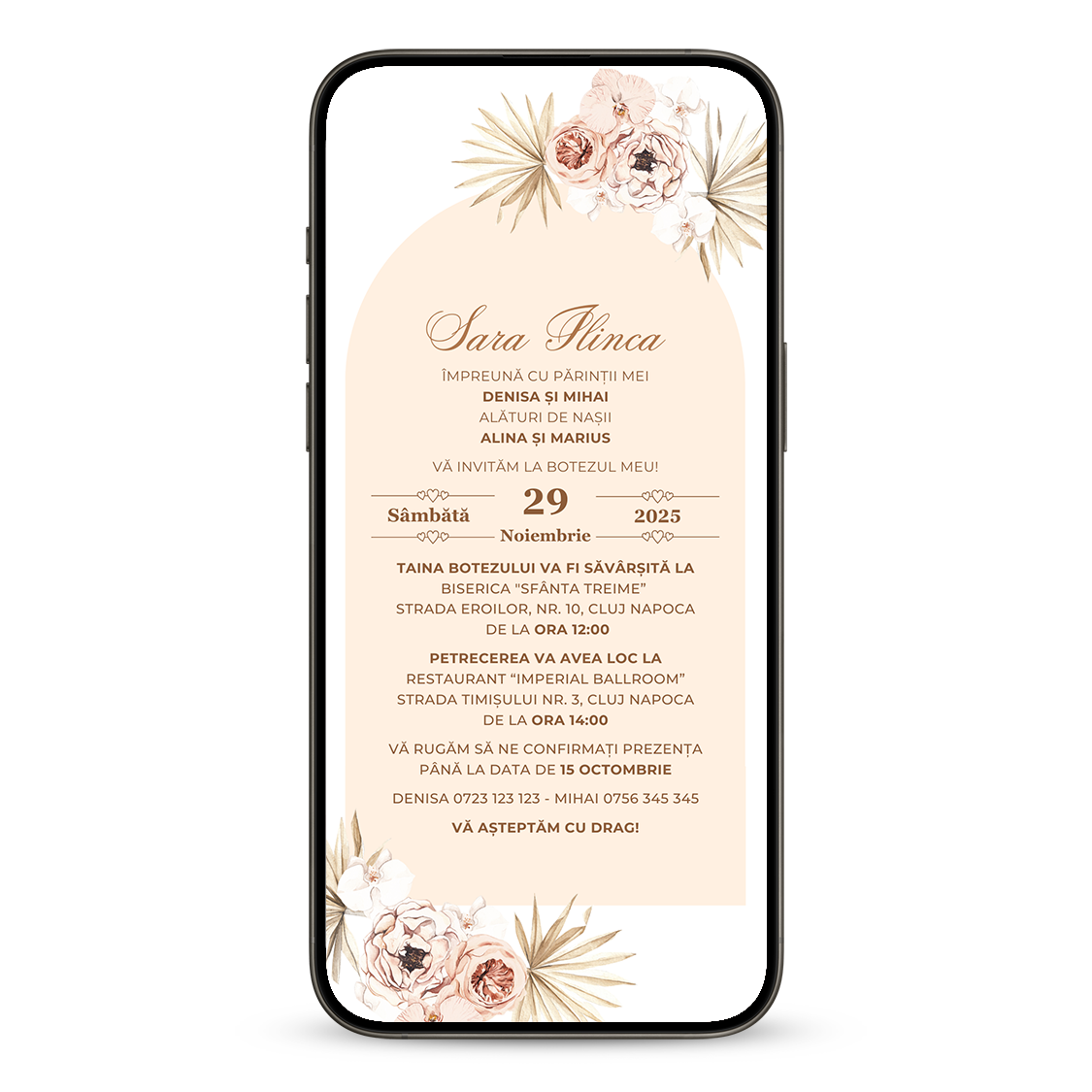 Invitatie Botez Sweet Baby Retro, Format Digital-BalloonEvents.ro