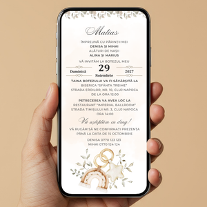 Invitatie Botez Sweet Dreams, Format Digital-BalloonEvents.ro