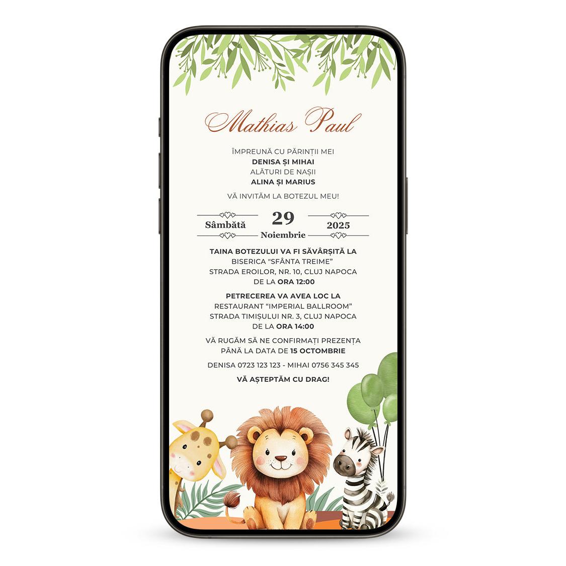 Invitatie Botez Sweet Friends, Format Digital-BalloonEvents.ro