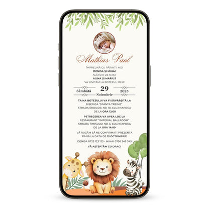 Invitatie Botez Sweet Friends, Format Digital-BalloonEvents.ro