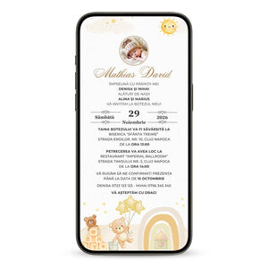 Invitatie Botez Sweet Home, Format Digital-BalloonEvents.ro