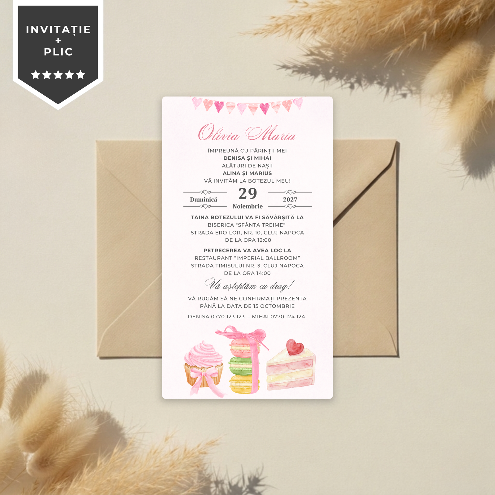 Invitatie Botez Sweet Moments, Format Digital-BalloonEvents.ro