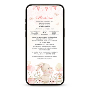 Invitatie Botez Tzop Tzop, Format Digital