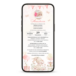 Invitatie Botez Tzop Tzop, Format Digital-BalloonEvents.ro