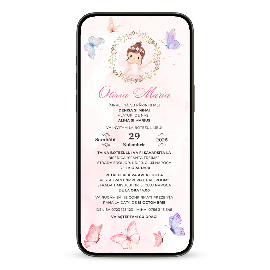 Invitatie Botez Ursitoare, Format Digital-BalloonEvents.ro