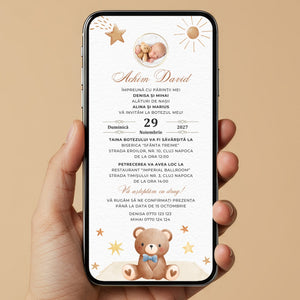Invitatie Botez Ursuletul Martinel, Format Digital